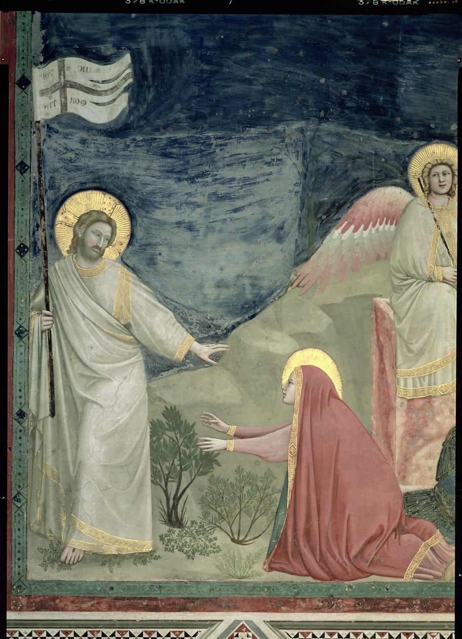 Noli me Tangere, मसीह और मैरी मैग्डलीन का विस्तार, c.1305 द्वारा गियोटो डि बॉन्डोन