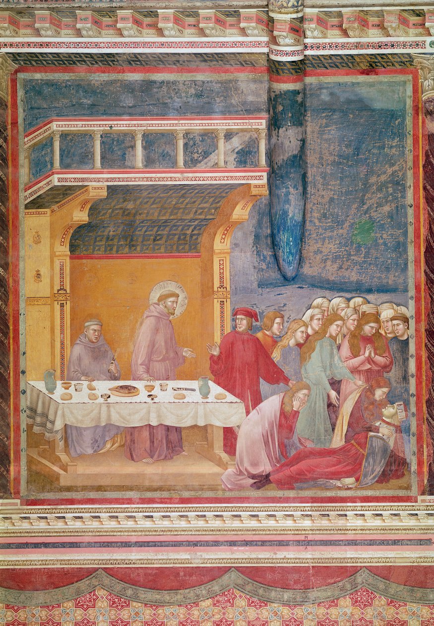 सेंट फ्रांसिस ने सेलानो में एक नाइट की मृत्यु की भविष्यवाणी की, c.1297-99 द्वारा गियोटो डि बॉन्डोन