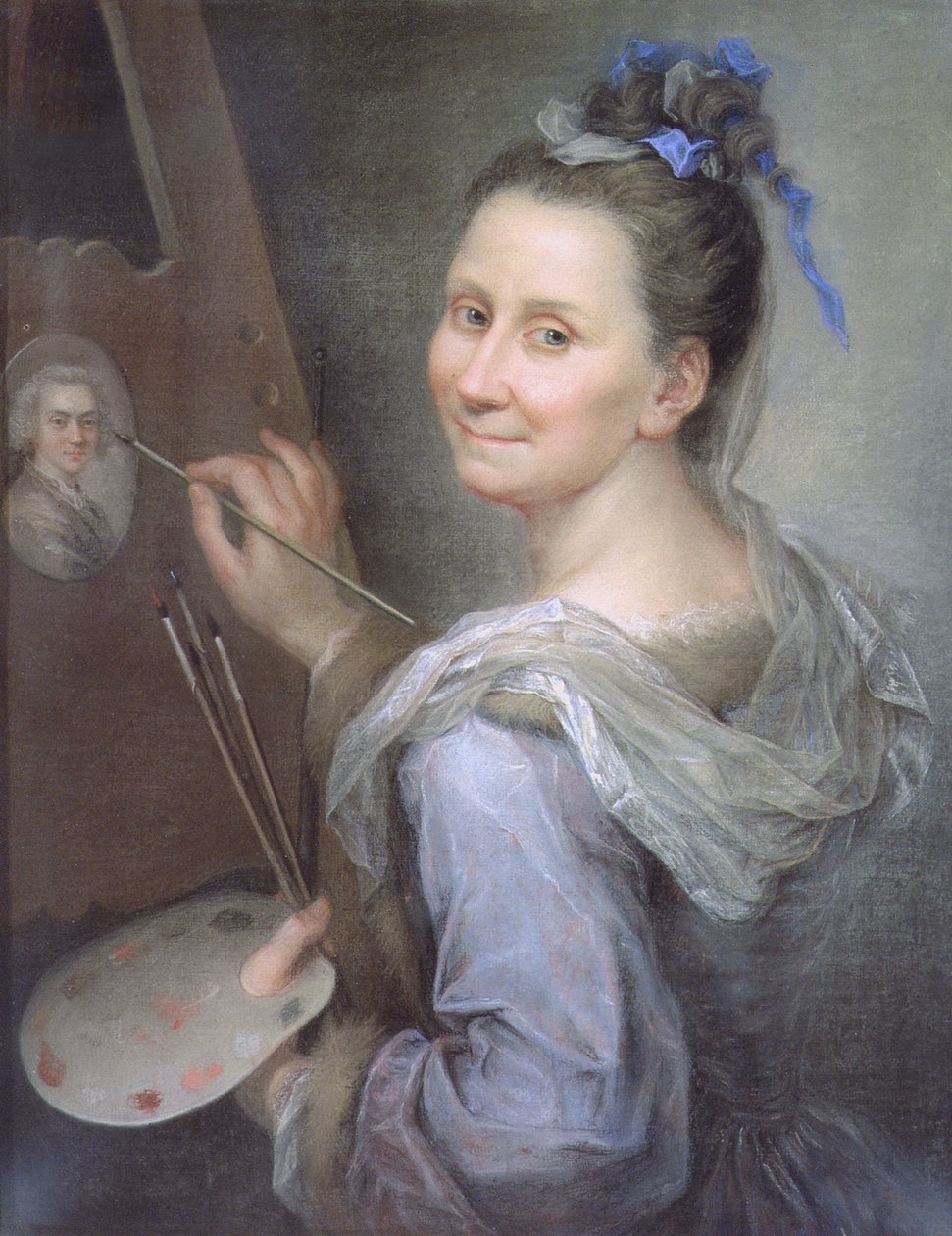 सेल्फ पोर्ट्रेट, c.1720 (पेपर पर पेस्टल) द्वारा जियोवन्ना फ्रेटेलिनी