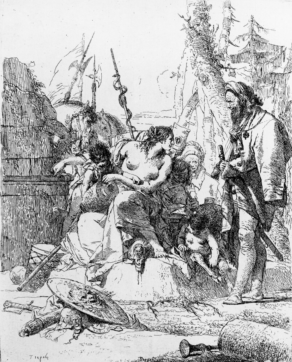 1745 की श्रृंखला &39;शिर्ज़ी डी फंटासिया&39; से एक किटकियो द्वारा जियोवन्ती बतिस्ता टाईपोलो