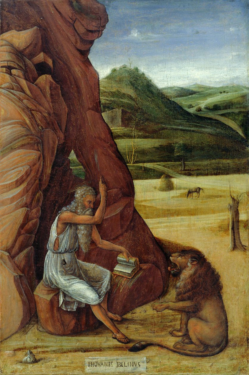 जंगल में सेंट जेरोम, c.1450 (पैनल पर तापमान) द्वारा जियोवन्नी बेलिनी