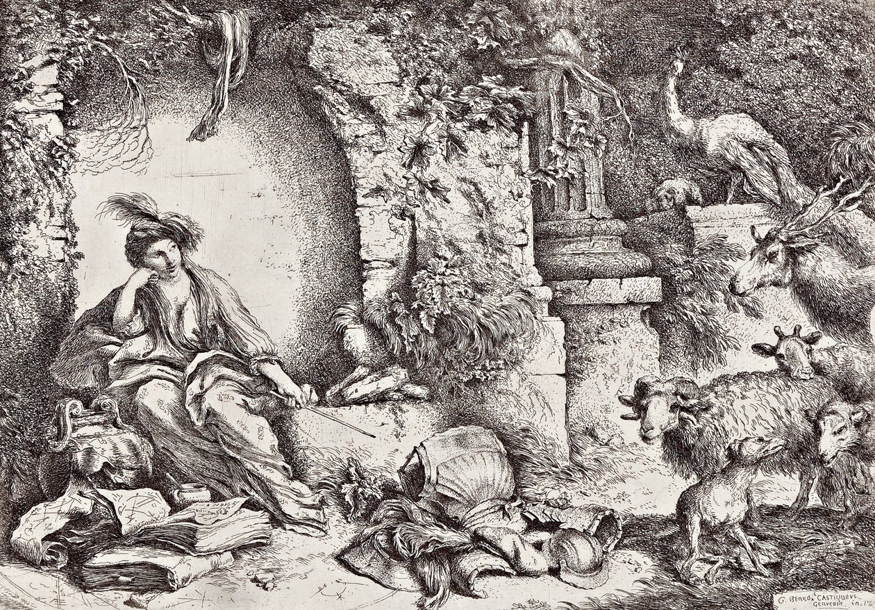 Ulysses के साथियों के साथ Circe जानवरों में बदल गया द्वारा जियोवन्नी बेनेडेटो कैस्टिग्लियोन