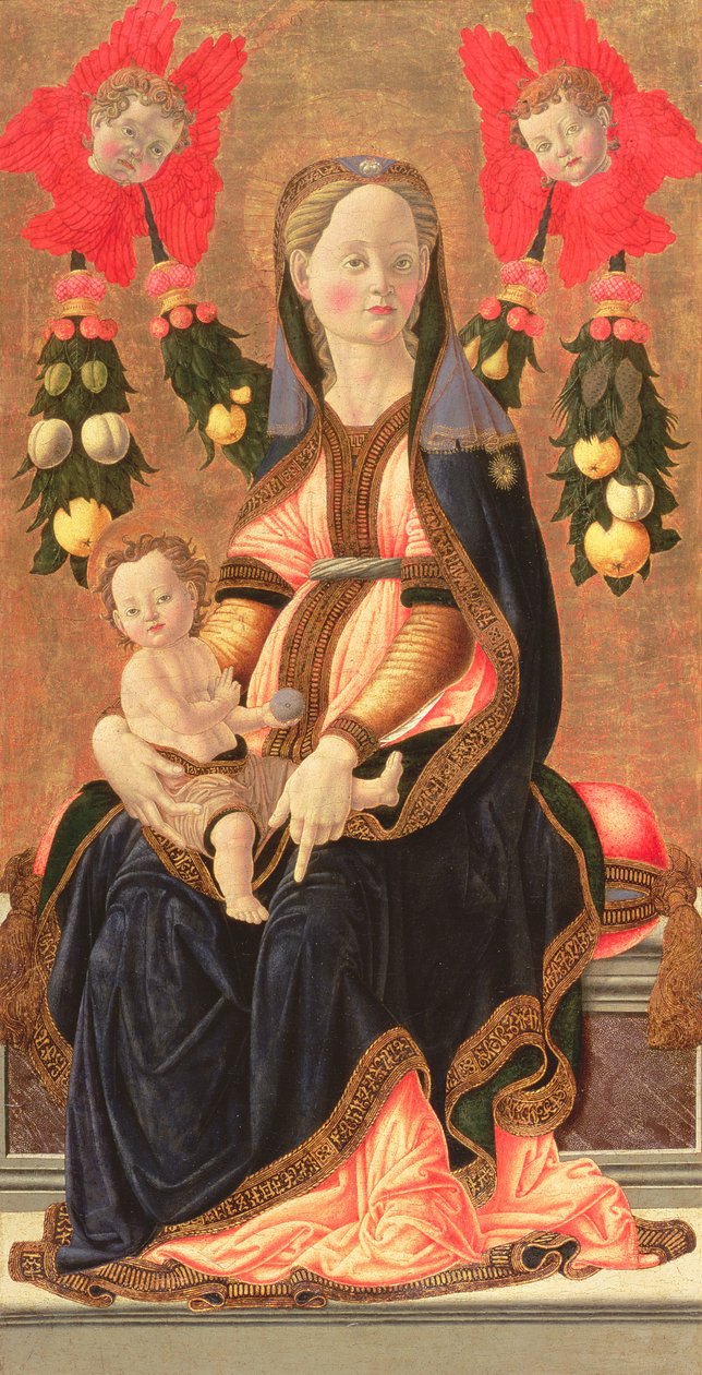 मैडोना एंड चाइल्ड, c.1450 (पैनल पर तापमान) द्वारा जियोवन्नी डि फ्रांसेस्को डेल सेरेवेल्ला