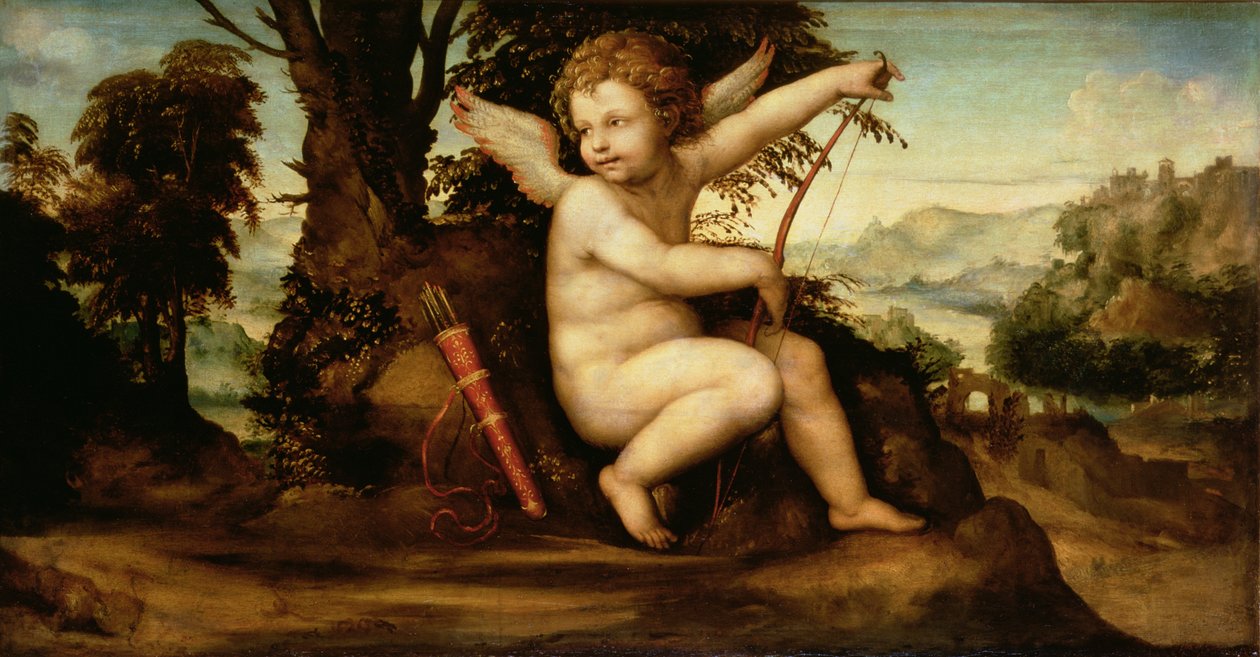 क्यूपिड इन द लैंडस्केप, c.1510 द्वारा जियोवानी एंटोनियो बाज़ी सोडोमा