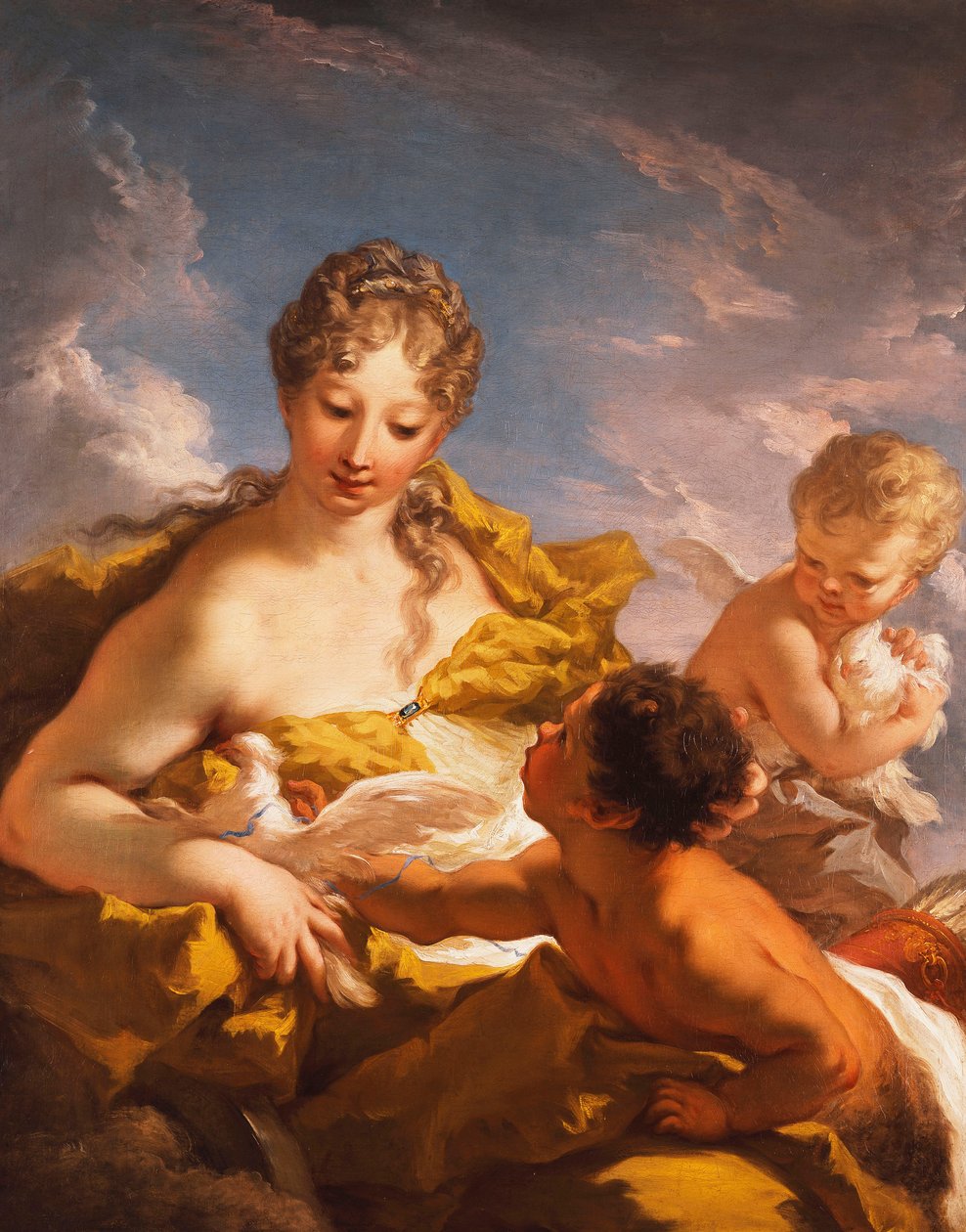 वीनस, कामदेव और एक Faun, 1708-13 द्वारा जियोवन्नी एंटोनियो पेलेग्रिनी