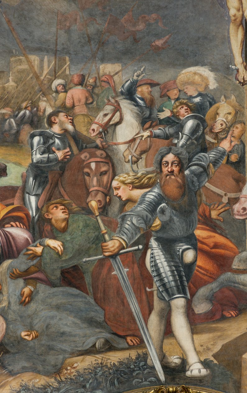 काउंटरफैकाटा, आईएल पोरडेनोन, क्रूसीफिक्सन 1520-21, विवरण द्वारा जियोवन्नी एंटोनियो पोर्डेनोन