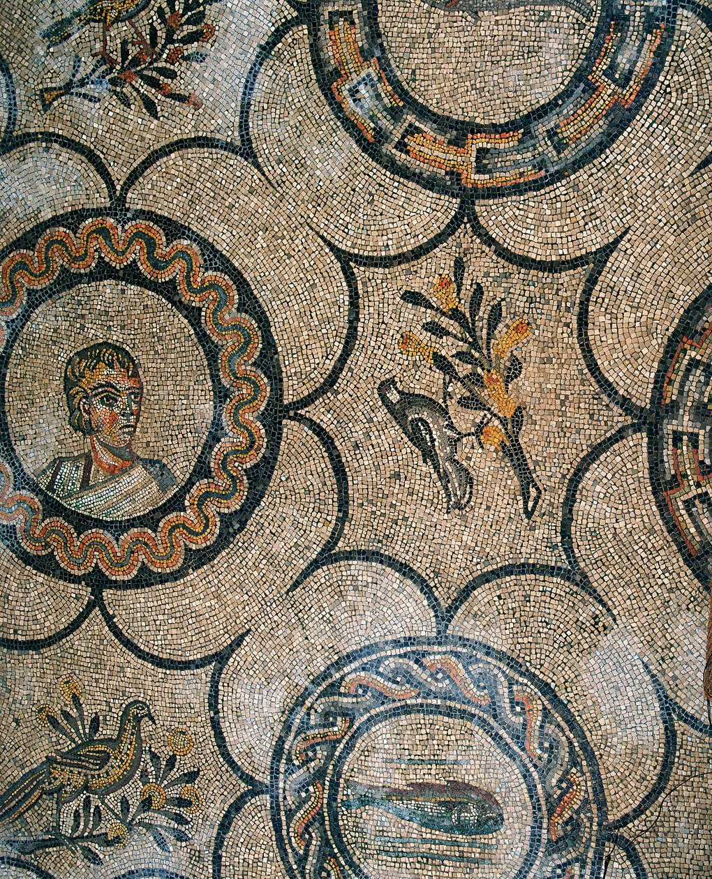 Aquileia, Udine . के प्रारंभिक ईसाई बेसिलिका के फर्श का विवरण द्वारा जियोवानी एंटोनियो दा पेसारो