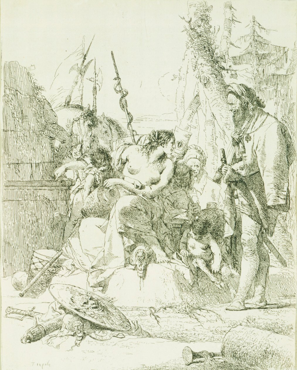 Giambattista Tiepolo (1696-1770) द्वारा Capriccio, उत्कीर्णन द्वारा जियोवन्ती बतिस्ता टाईपोलो