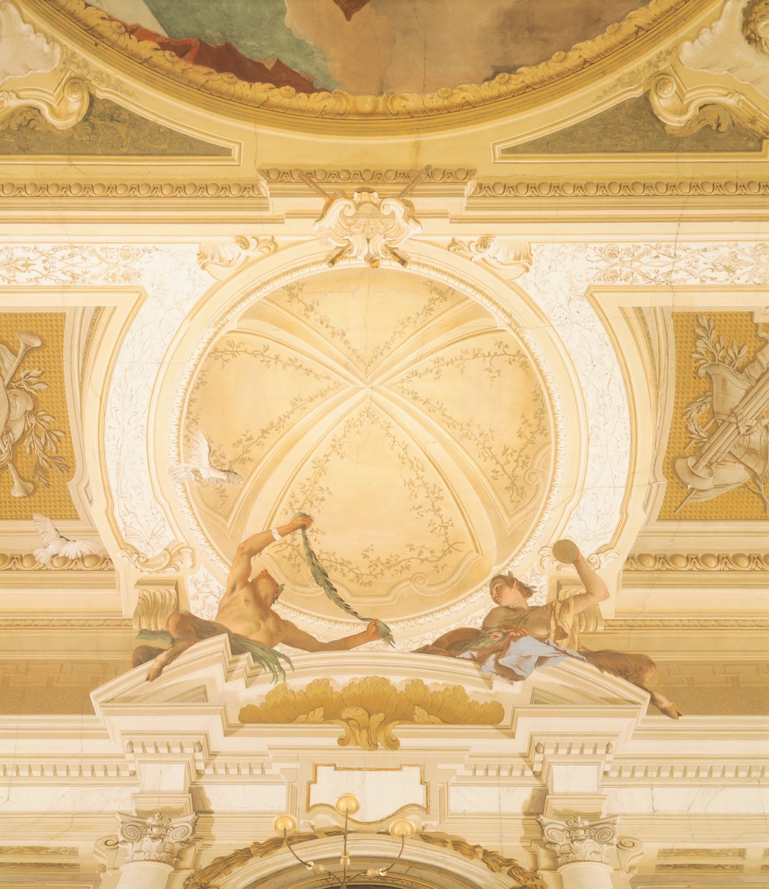 बॉलरूम, विला पिसानी, स्ट्रा, वेनिस की छत पर भित्तिचित्रों का विवरण Giambattista Tiepolo (1696-1770) द्वारा द्वारा जियोवन्ती बतिस्ता टाईपोलो