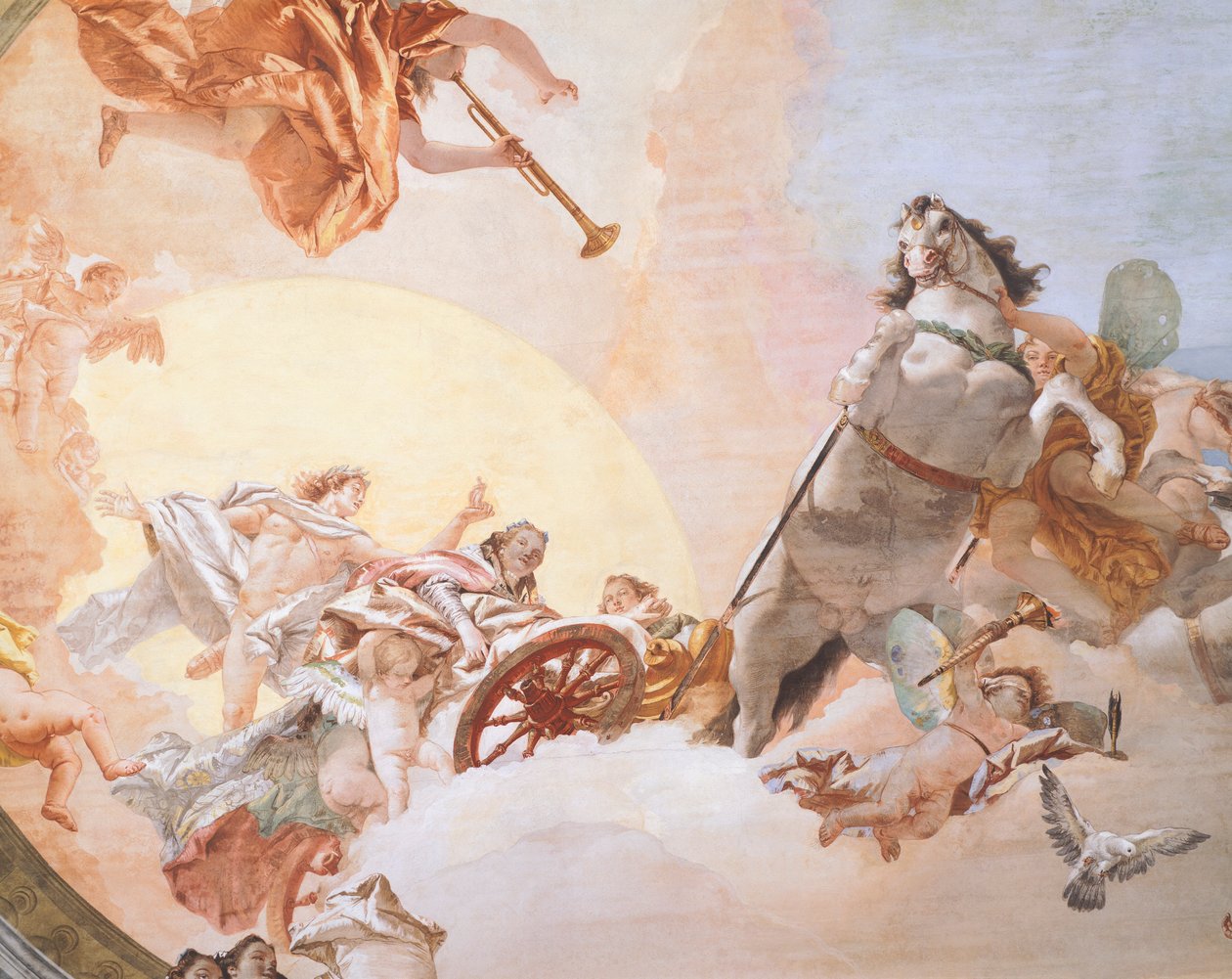 Giambattista Tiepolo (1696-1770) द्वारा शादी का रूपक, फ्रेस्को, विस्तार, विवाह रूपक कक्ष की छत, Ca 'Rezzonico (Rezzonico Palace), वेनिस द्वारा जियोवन्ती बतिस्ता टाईपोलो
