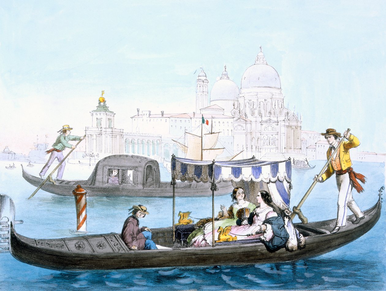 विनीशियन गोंडोला, c1850। द्वारा जियोवन्नी बतिस्ता सेचीनी