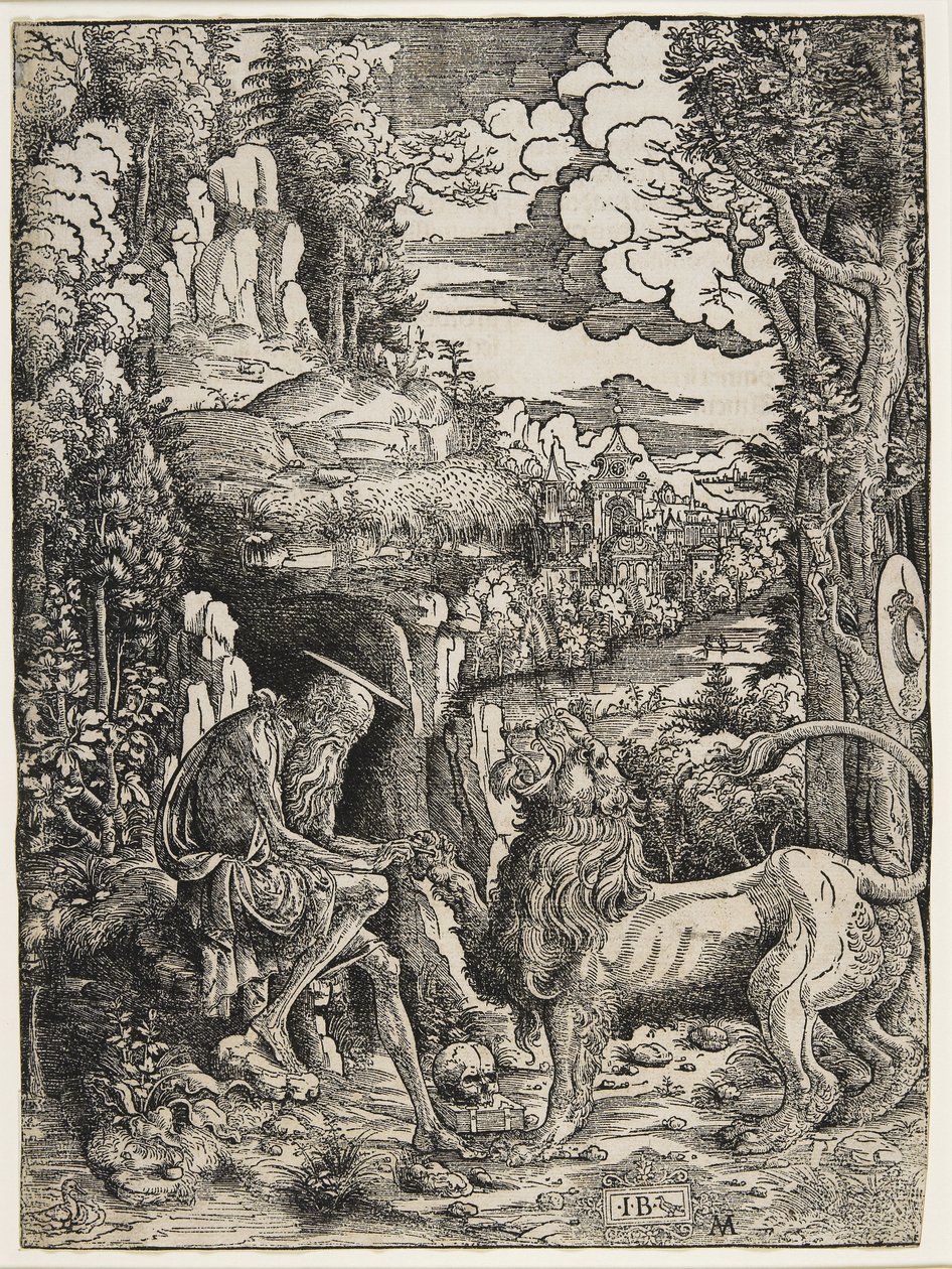 सेंट जेरोम और शेर, c.1509 द्वारा जियोवन्ती बतिस्ता पालुम्बा