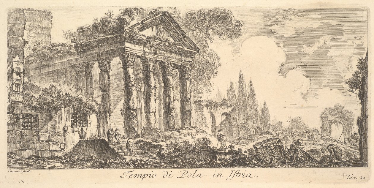 प्लेट 21: इस्त्रिया में पुला का मंदिर, इस्त्रिया में पुला का मंदिर, ca. 1748। द्वारा जियोवन्नी बतिस्ता पिरनेसी