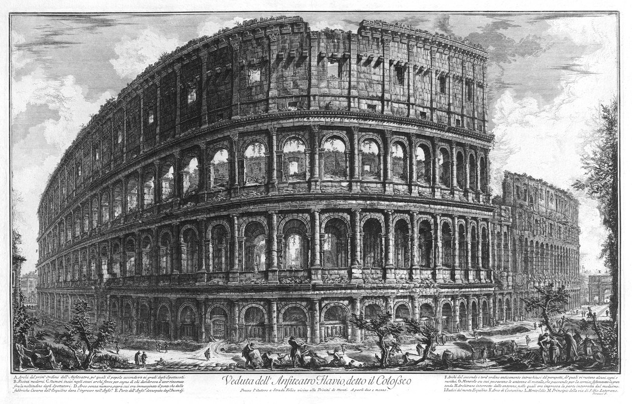 रोम में कालीज़ीयम का दृश्य द्वारा Piranesi द्वारा जियोवन्नी बतिस्ता पिरनेसी