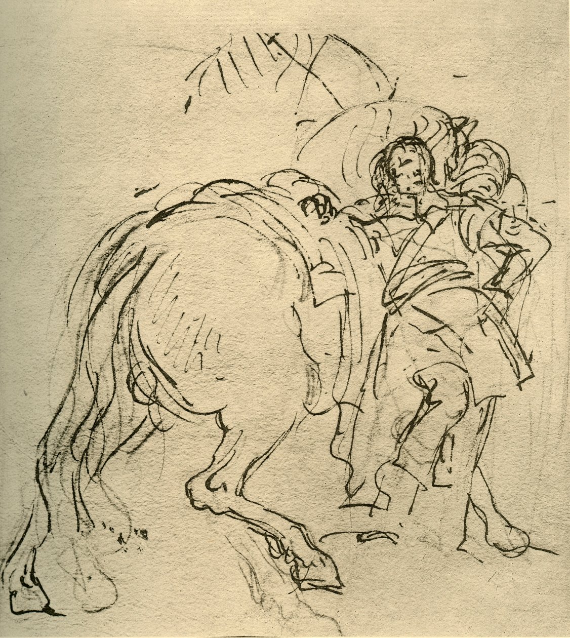 एक सवार अपने घोड़े पर झुका, c1740s, 1928 द्वारा जियोवन्ती बतिस्ता टाईपोलो