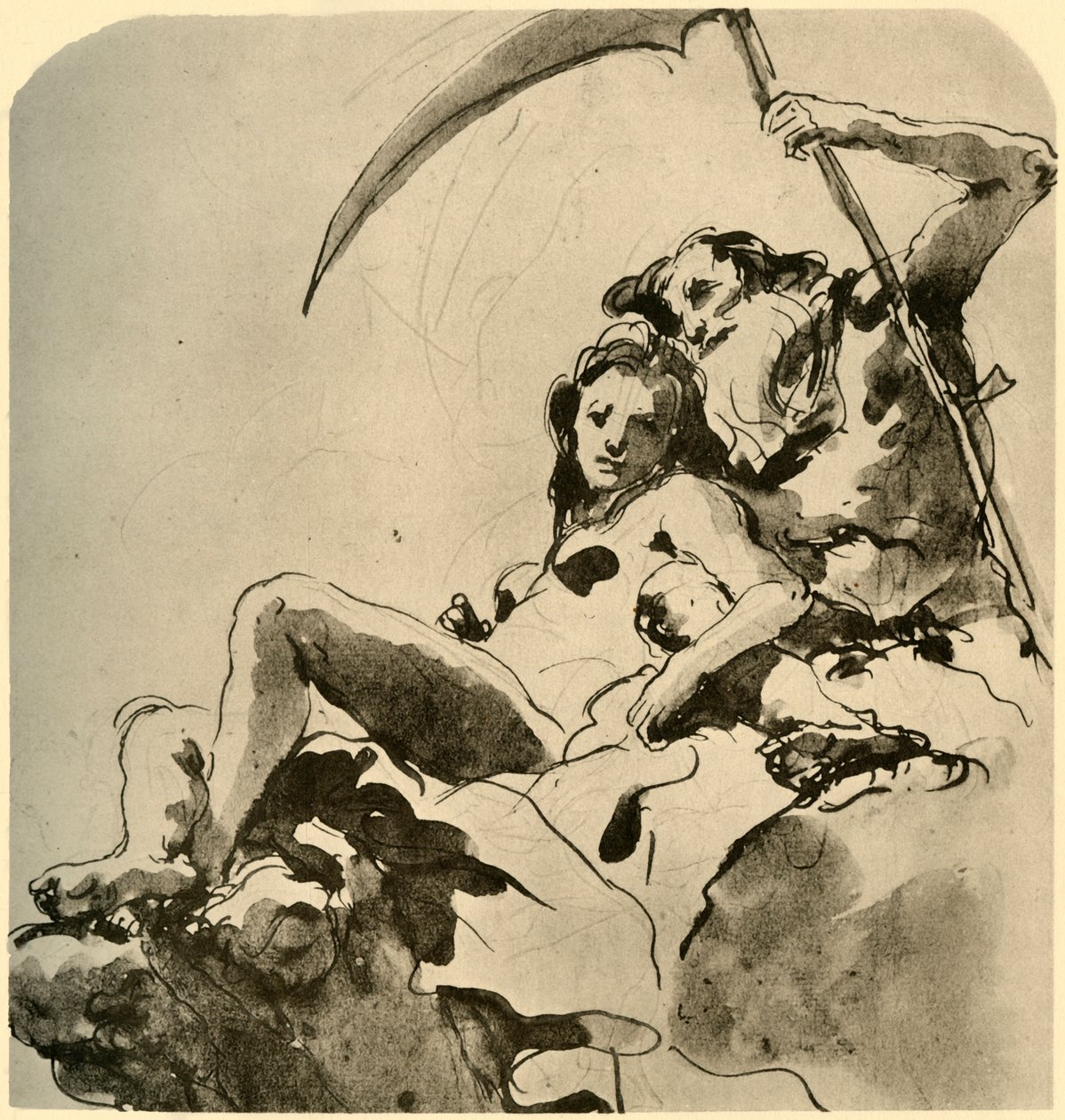 क्रोनोस एंड अ यंग वुमन, मध्य 18 वीं शताब्दी, 1928 द्वारा जियोवन्ती बतिस्ता टाईपोलो