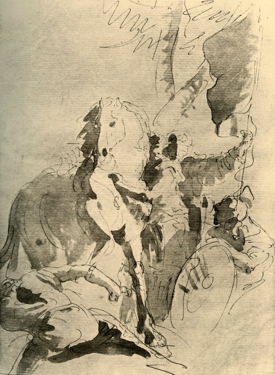 ग्रुप ऑफ सोल्जर्स विद ए हॉर्स, मध्य 18 वीं शताब्दी, 1928 द्वारा जियोवन्ती बतिस्ता टाईपोलो