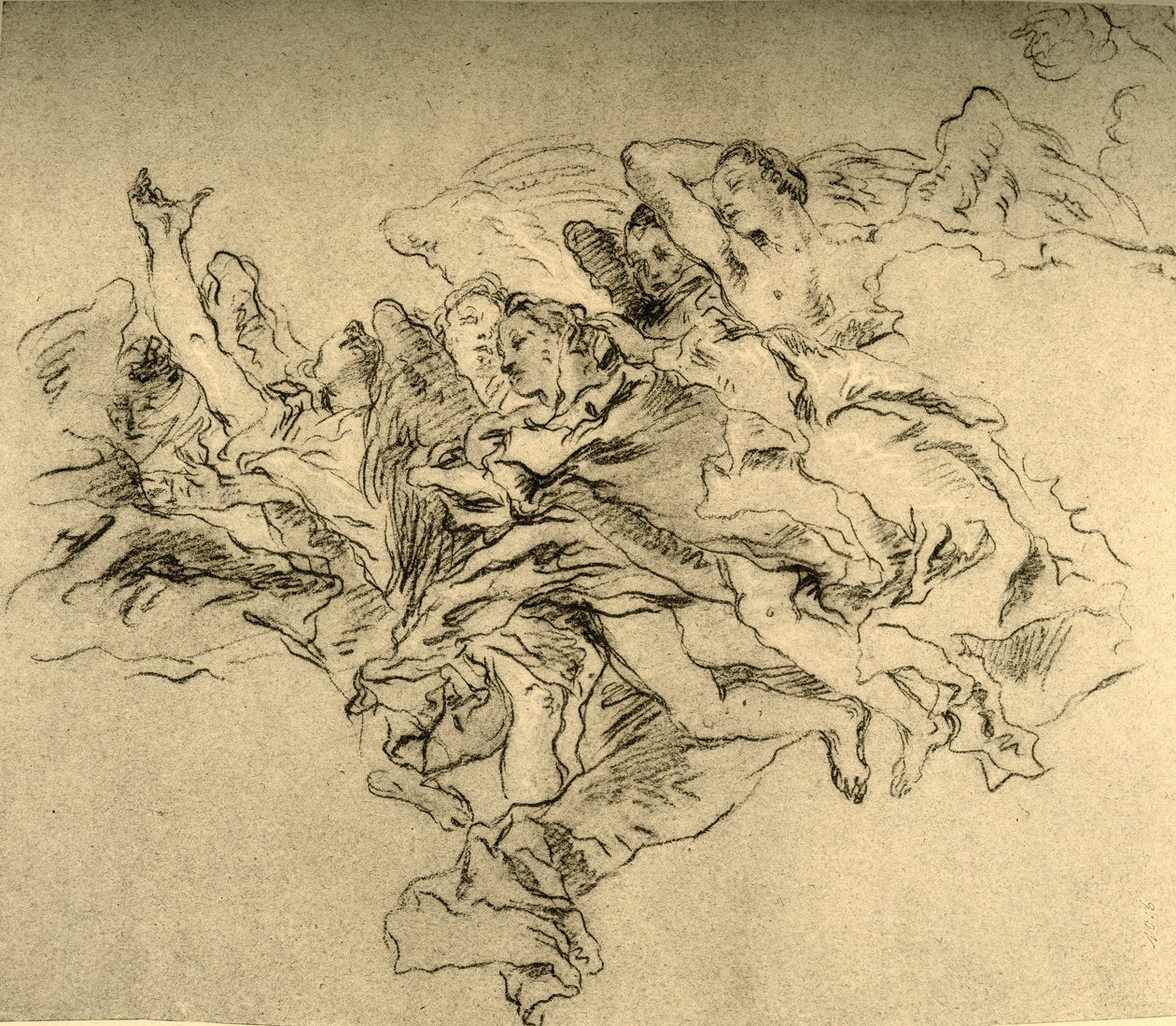 होवरिंग एंजेल्स का समूह, c1755, 1928 द्वारा जियोवन्ती बतिस्ता टाईपोलो