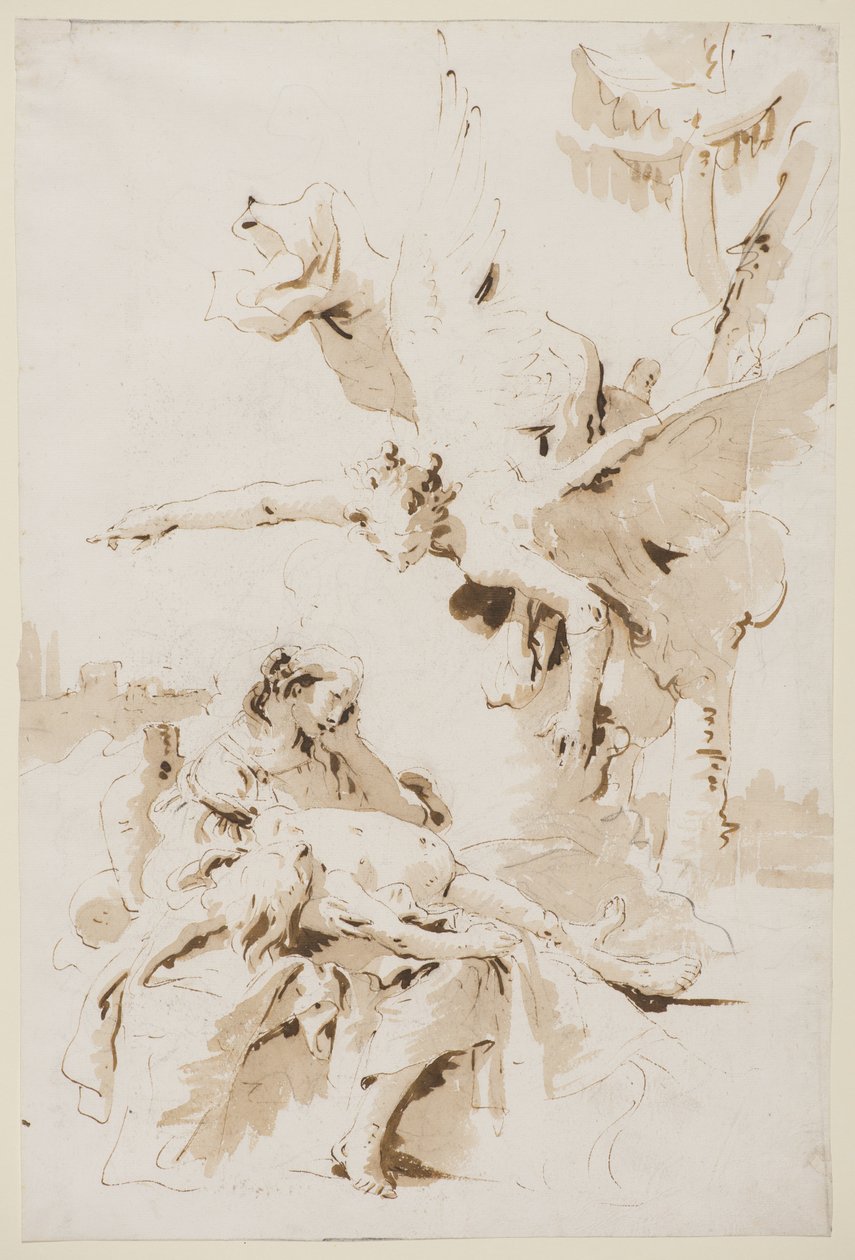 जंगल में हैगर और इश्माएल, c.1725 द्वारा जियोवन्ती बतिस्ता टाईपोलो