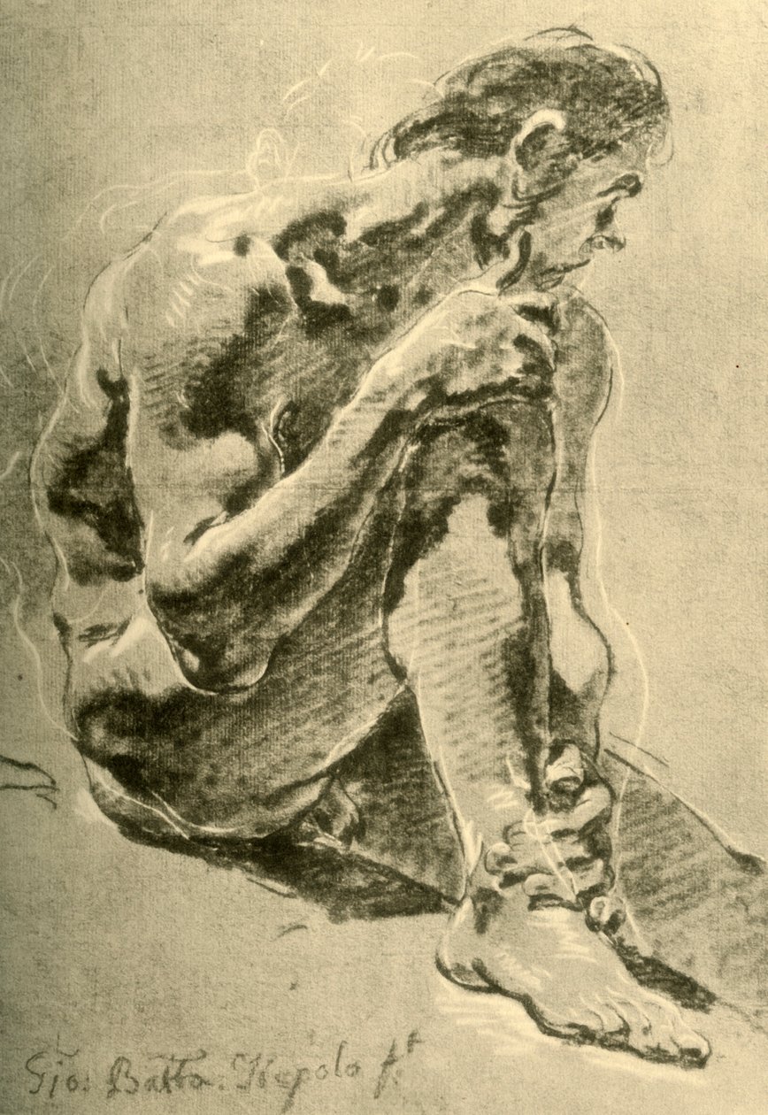 न्यूड बैठा, 1715-1716, 1928 द्वारा जियोवन्ती बतिस्ता टाईपोलो