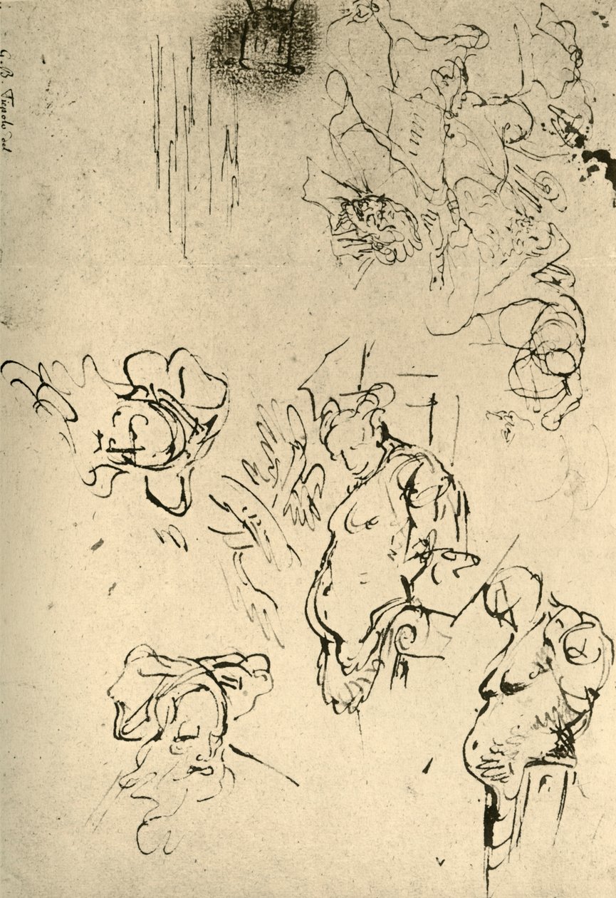 Satyr Herms and Oriental Heads, 18 वीं सदी, 1928 के मध्य में द्वारा जियोवन्ती बतिस्ता टाईपोलो