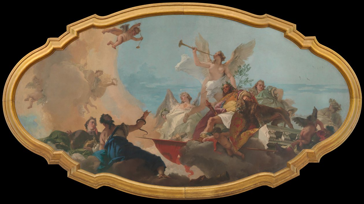 बारबोरो परिवार की महिमा, ca. 1750। द्वारा जियोवन्ती बतिस्ता टाईपोलो