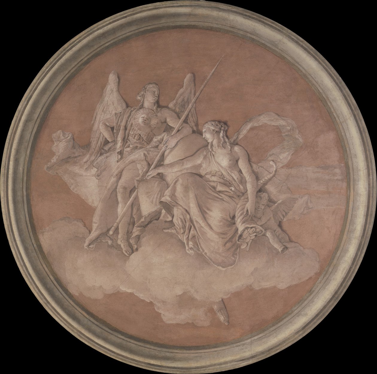 सदाचार और बहुतायत, 1760 (कैनवास पर स्थानांतरित फ्रेस्को) द्वारा जियोवन्ती बतिस्ता टाईपोलो
