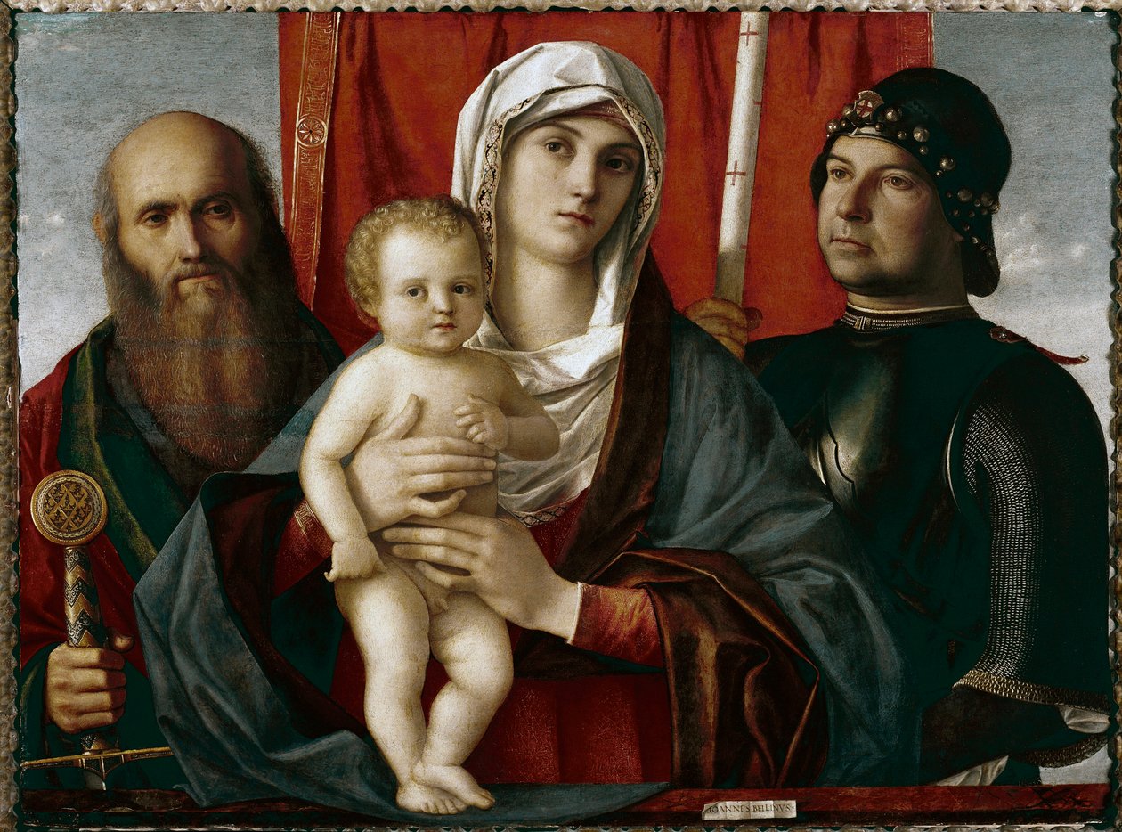 Giovanni Bellini dit il Giambellino द्वारा सेंट पॉल और सेंट जॉर्ज पेंटिंग के बीच बच्चे के साथ वर्जिन द्वारा जियोवन्नी बेलिनी