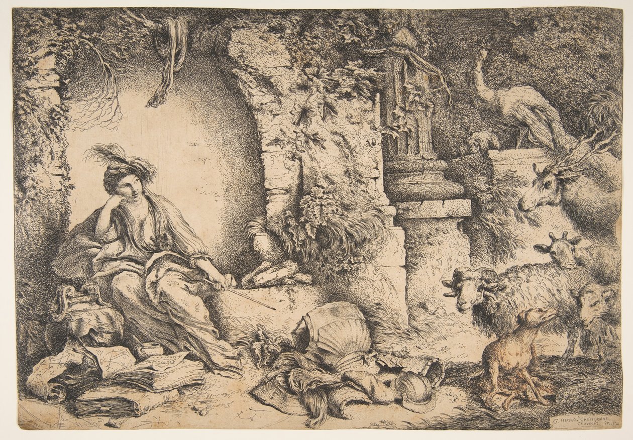 Ulysses के साथियों के साथ Circe जानवरों में बदल गया, 1650-51। द्वारा जियोवन्नी बेनेडेटो कैस्टिग्लियोन