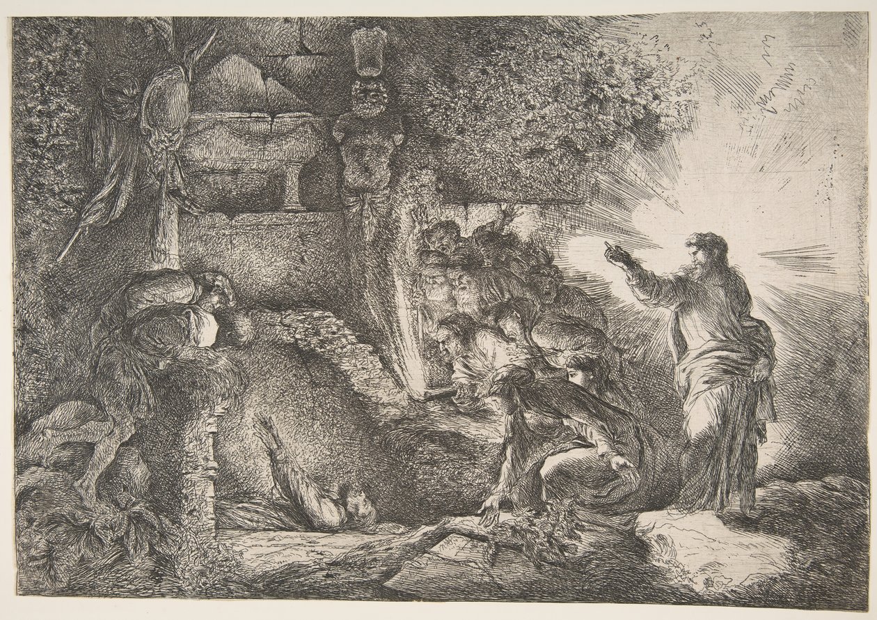 लाजर का उत्थान, 1645-1650। द्वारा जियोवन्नी बेनेडेटो कैस्टिग्लियोन