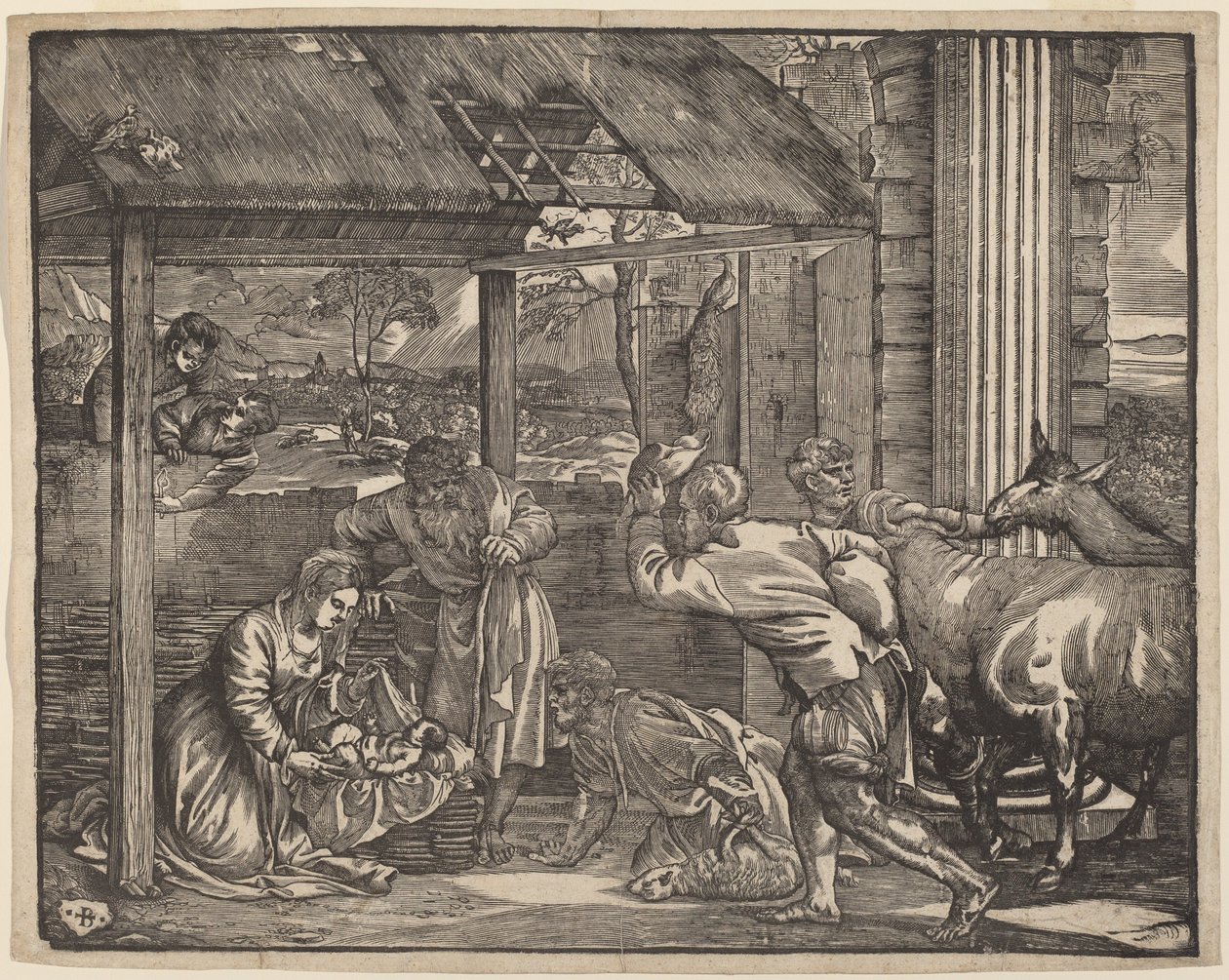 चरवाहों की आराधना द्वारा Titian . के बाद जियोवानी ब्रिटो