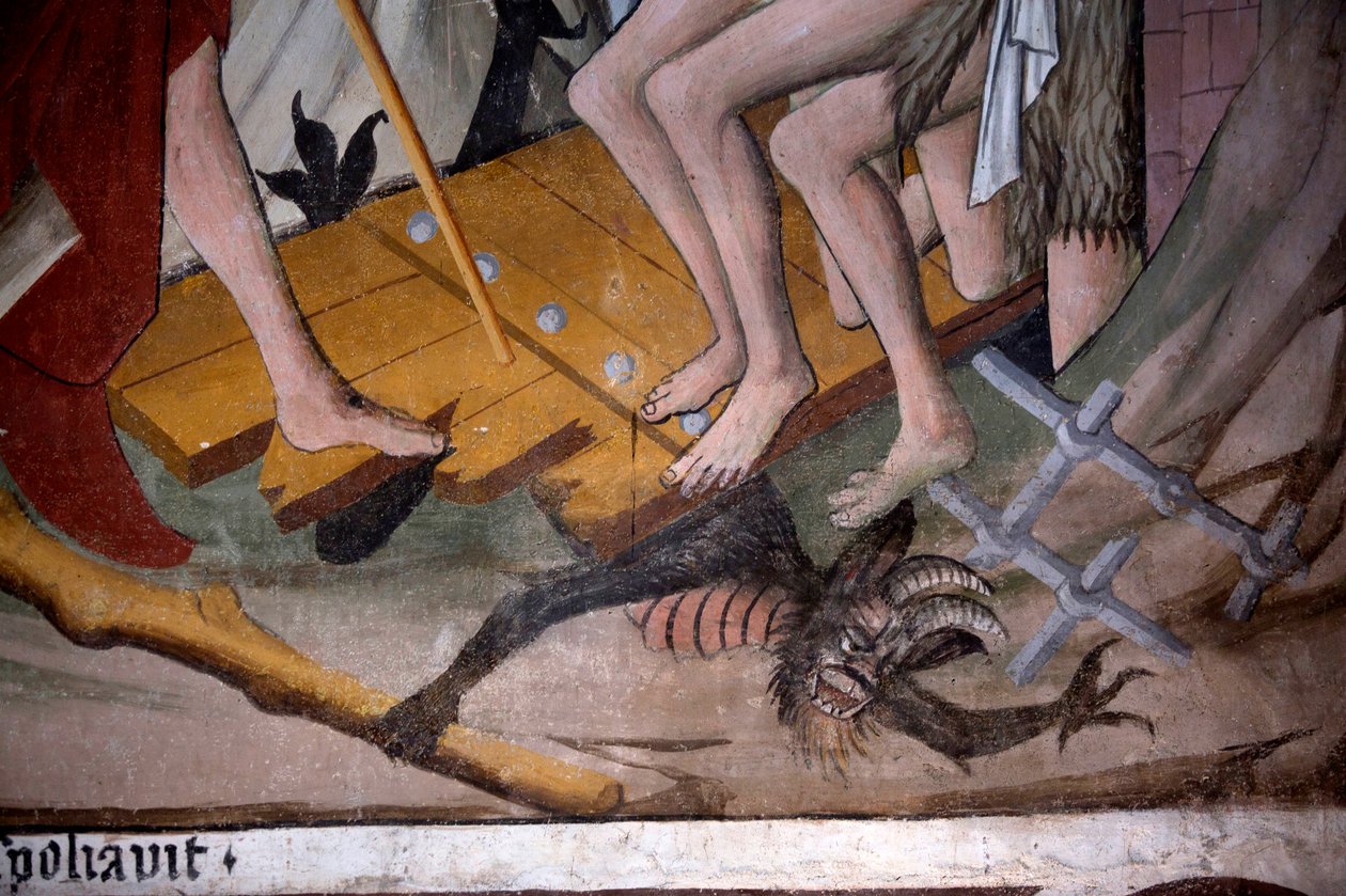 नरक में उतरना, c.1492 (फ्रेस्को) (3702448 का विवरण) द्वारा जियोवन्नी कैनेवियो