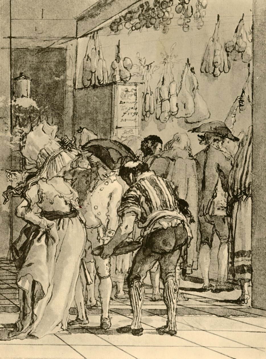 स्मोक्ड वॉर्स के साथ एक दुकान, 1791, 1928 द्वारा जियोवानी डोमेनिको टाईपोलो