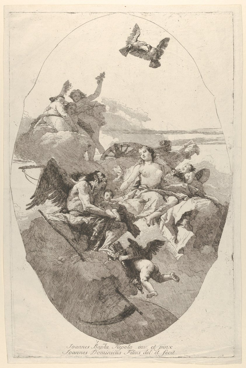 वीनस ने कामदेव को टाइम को सौंपा, 1758-80। द्वारा जियोवानी डोमेनिको टाईपोलो