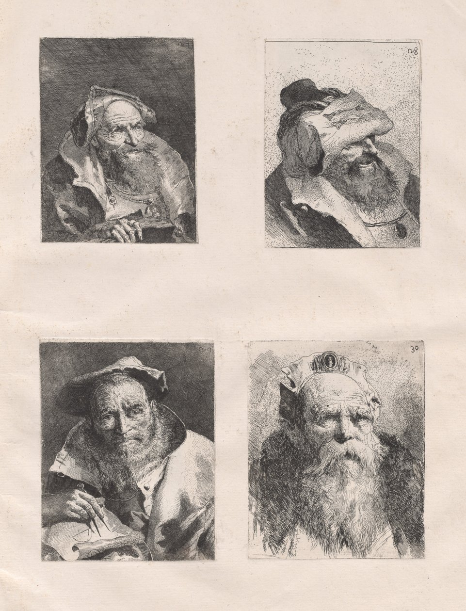 संग्रहण प्रमुख (भाग I और II) द्वारा Giovanni Domenico Tiepolo, Giovanni Battista Tiepolo . के बाद