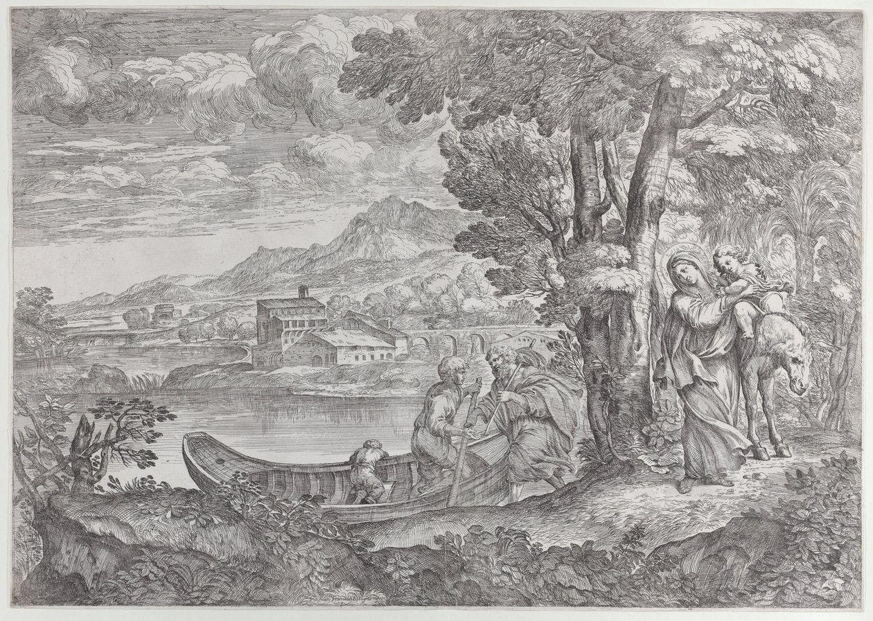 मिस्र में उड़ान के साथ लैंडस्केप, 1626-80।, 1626-80। द्वारा जियोवन्नी फ्रांसेस्को ग्रिमाल्डी