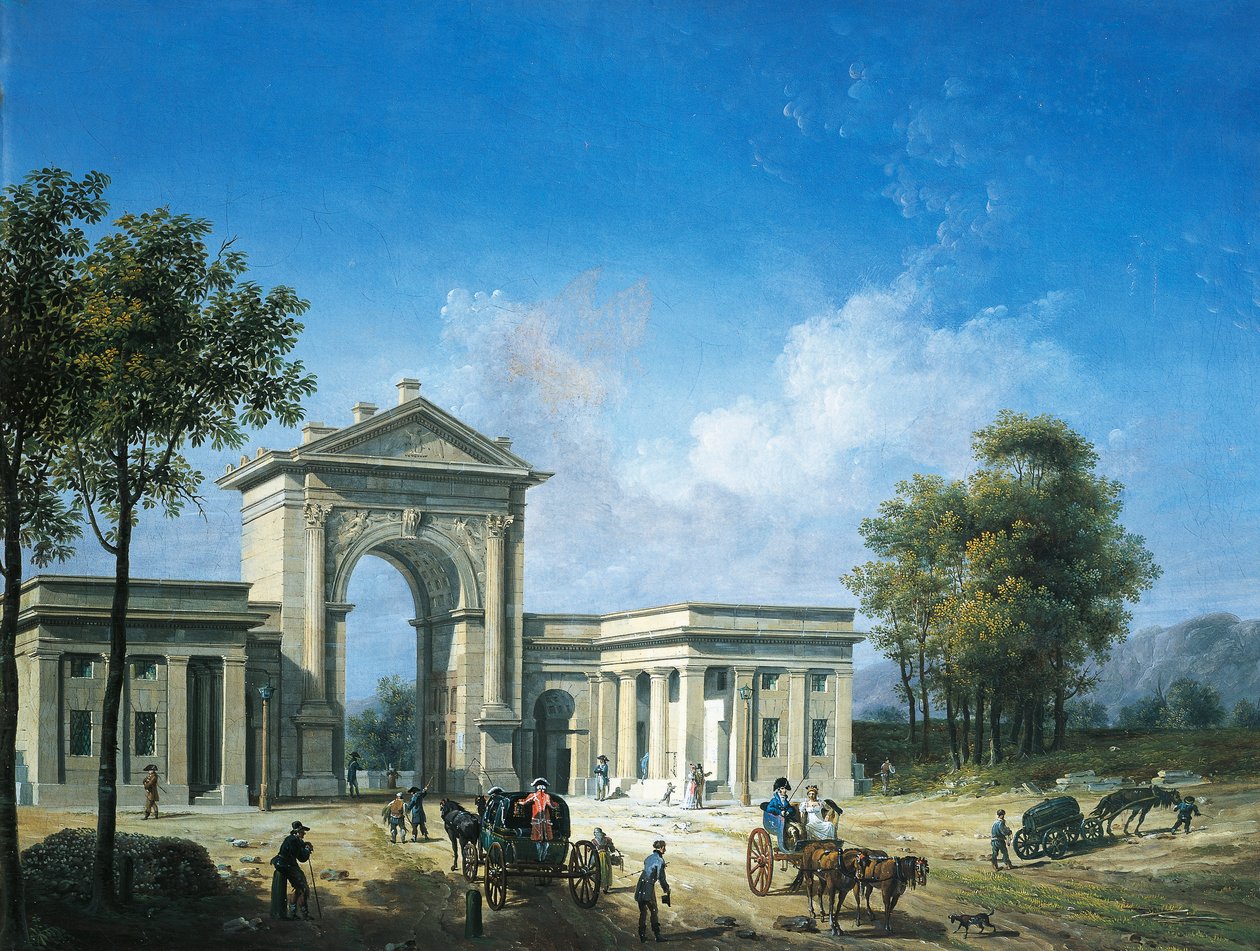 Giovanni Migliara . द्वारा मिलान में पोर्टा नुओवा का दृश्य द्वारा जियोवन्नी मिग्लियारा