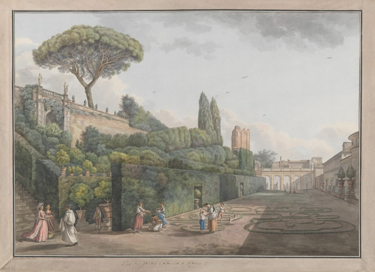 पलाज़ो कोलोना का बगीचा, सीए। 1780. निर्माता: जियोवन्नी वोल्पाटो, लुइस डुक्रोस। द्वारा जियोवानी वोल्पाटो, लुई डुक्रोसो