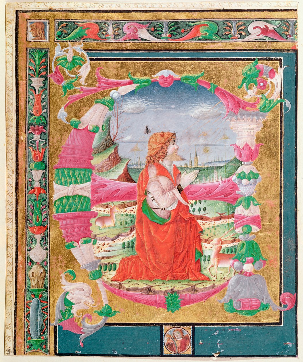1482-83 (कागज पर wc) किंग डेविड के घुटने के आंकड़े के साथ ऐतिहासिक अक्षर ई। द्वारा जियोवन्नी और सिग्नगोरा, एंटोनियो गाडियो