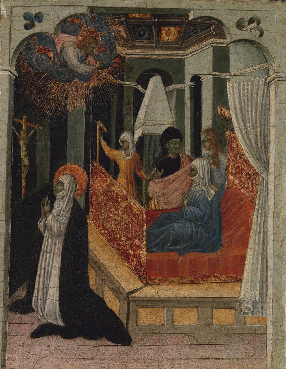 सिएना Beseeching मसीह की संत कैथरीन उसकी माँ को पुनर्जीवित करने के लिए, ca. 1447-1465। द्वारा जियोवानी डि पाओलो