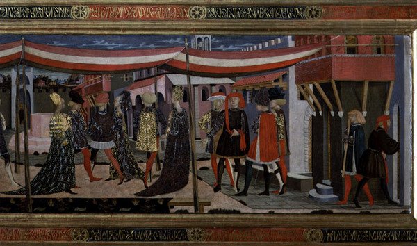 आदिमारी कैसोन से ललाट, दाहिने हाथ के खंड का विवरण, c.1450 (पैनल पर तापमान) (80304 का विवरण) द्वारा जियोवानी डी सेर जियोवानी स्कीगिया