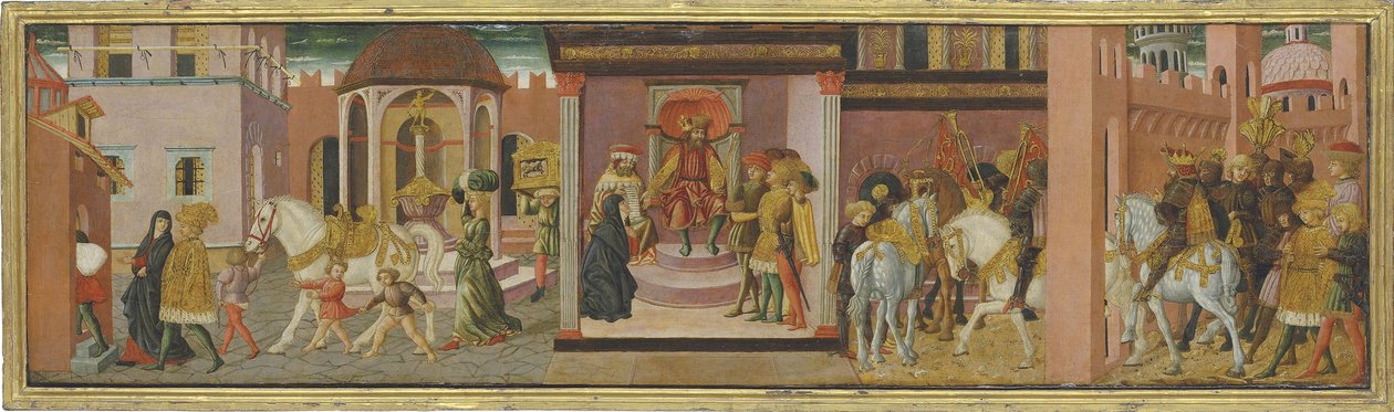 ट्रोजन एंड द विडो की कहानी, एक कैसोन से पैनल, c.1450 द्वारा जियोवानी डी सेर जियोवानी स्कीगिया