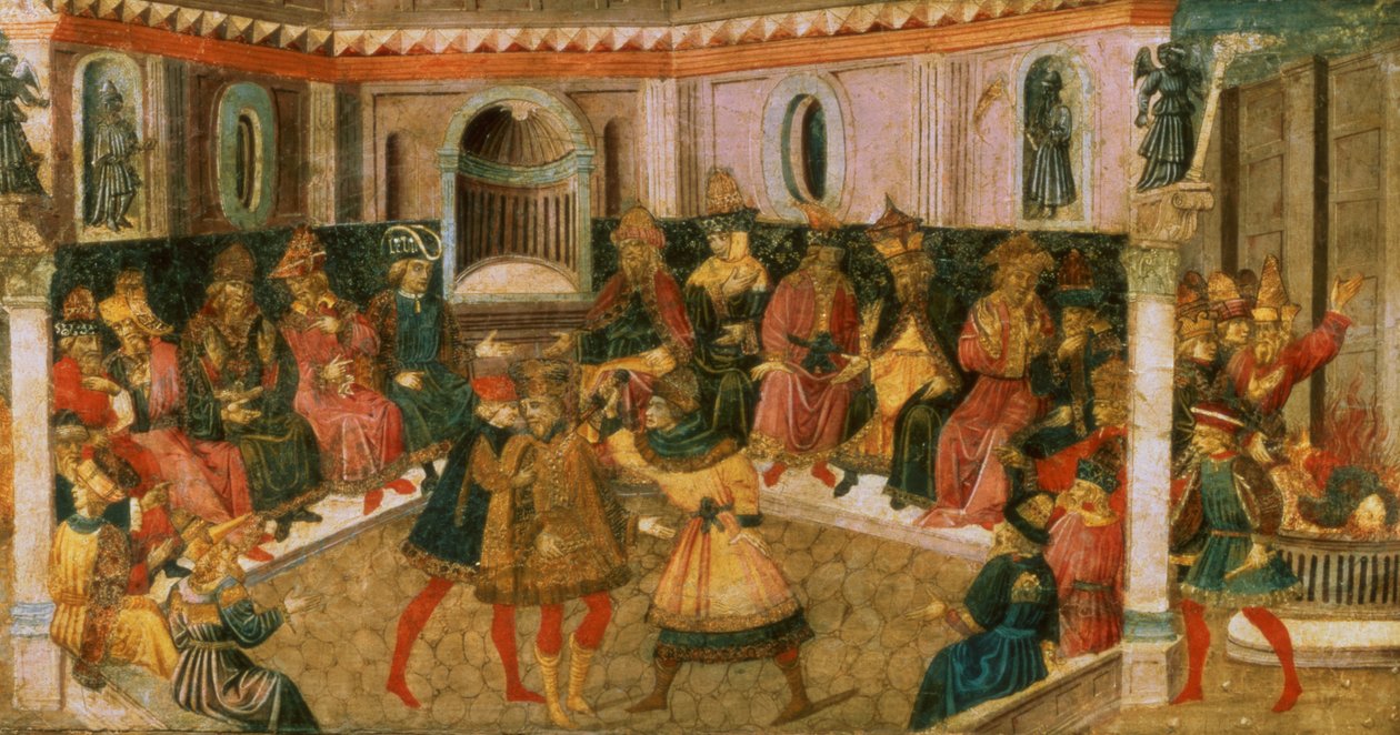 जूलियस सीज़र की मृत्यु, c.1446-50 (पैनल) द्वारा जियोवन्नी डि टॉमासो एंजेलो