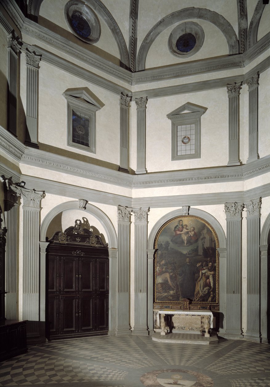 Giuliano da Sangallo (1445-1516) द्वारा एक परियोजना पर निर्मित अष्टकोणीय बलिदान का दृश्य द्वारा गिआलिआनो जियाम्बर्ति दा सांगल्लो