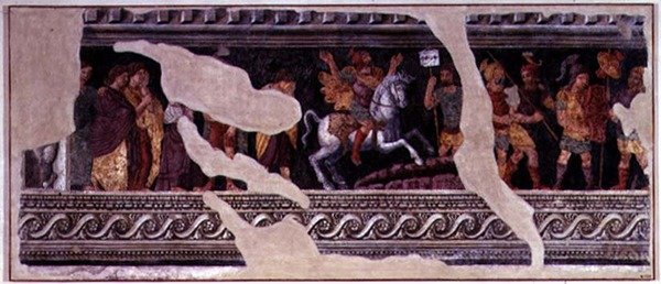 एक विजयी दृश्य का अंश (फ्रेस्को) द्वारा Giulio (विद्यालय) रोमानो
