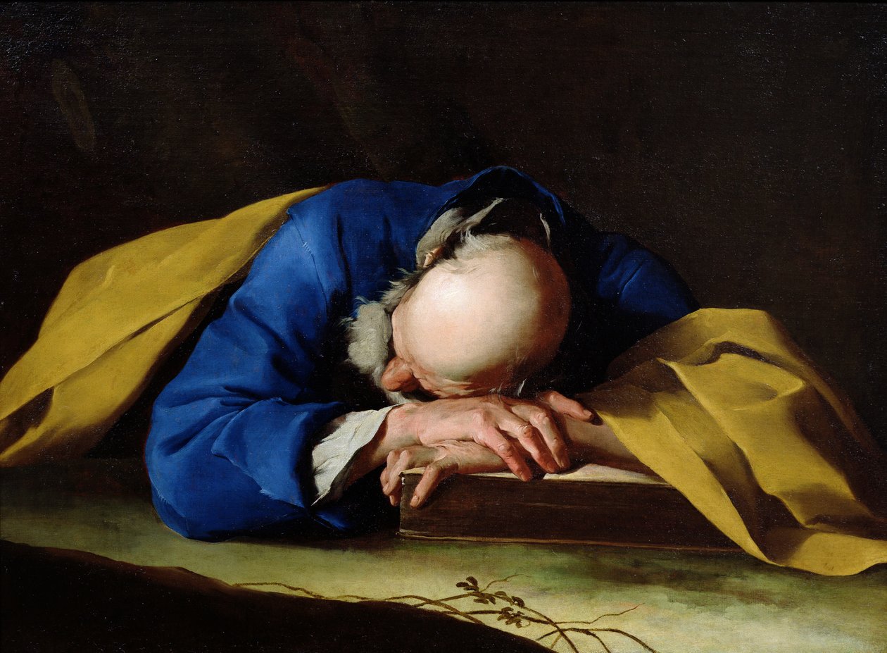 सेंट पीटर या सेंट जेरोम स्लीपिंग, c.1735-39 द्वारा Giuseppe एंटोनियो पेट्रिनी