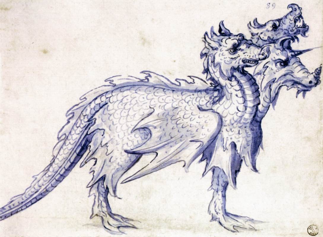एक Cerberus के लिए स्केच द्वारा ग्यूसेप आर्किबोल्डो
