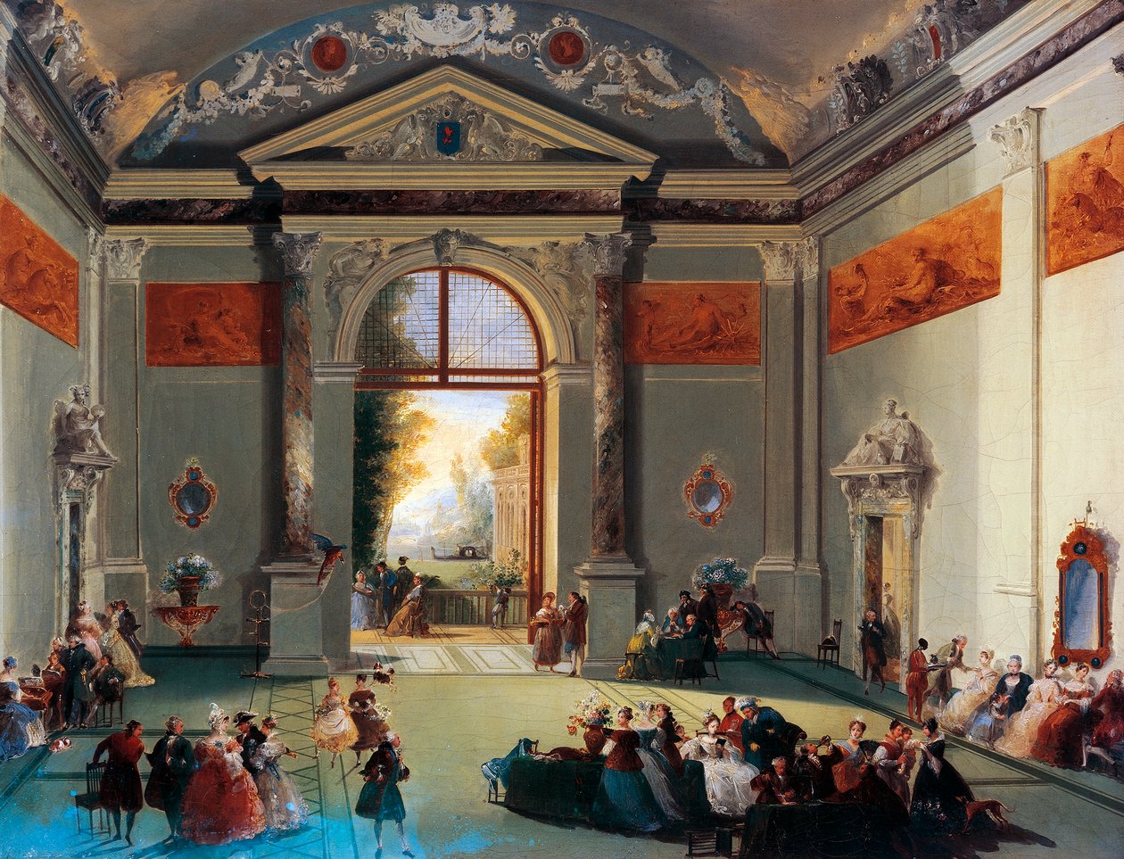 विनीशियन वार्तालाप, ग्यूसेप बर्नार्डिनो बाइसन (1762-1844) द्वारा, कैनवास पर तेल, इटली द्वारा ग्यूसेप बर्नार्डिनो बाइसन