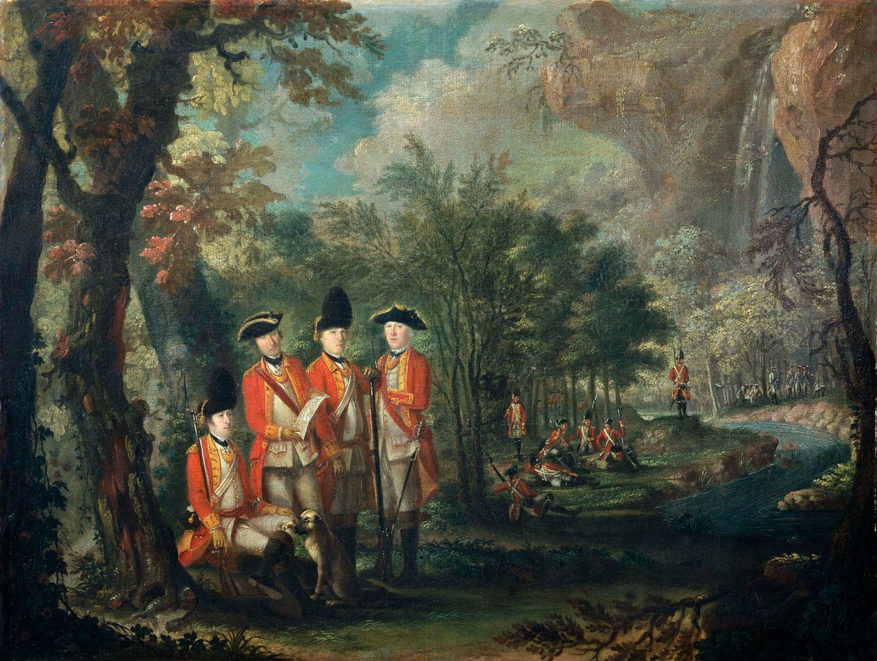 मिनोर्का (मेनोर्का) में फुट की 25वीं रेजिमेंट, c.1771 (कैनवास पर तेल) द्वारा ग्यूसेप चेइसा