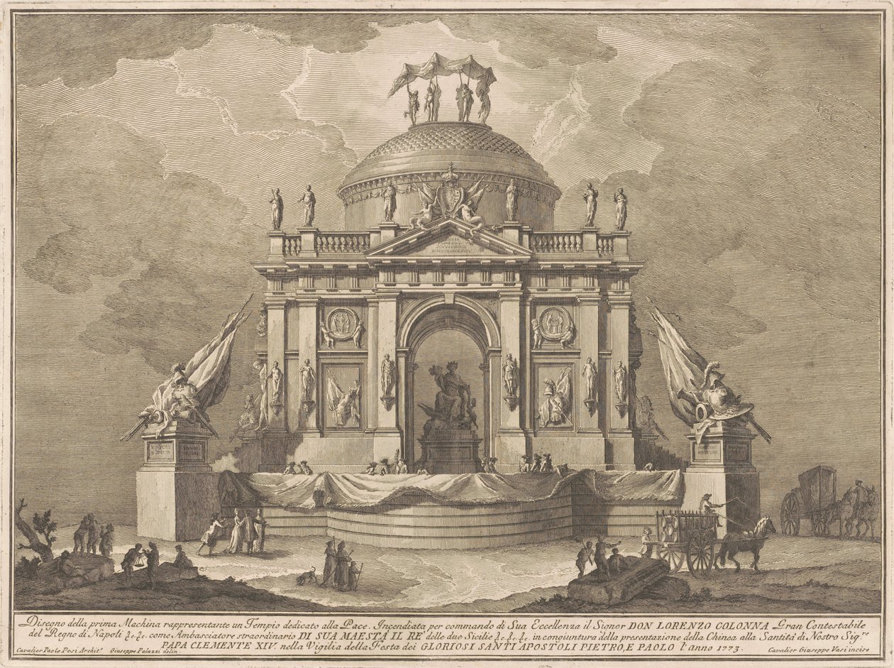 1773 के चीन के लिए प्राइमा मैकचिना: शांति का मंदिर द्वारा ग्यूसेप वासी, ज्यूसेप पलाज़ी के बाद, पाओलो पॉज़िक के बाद